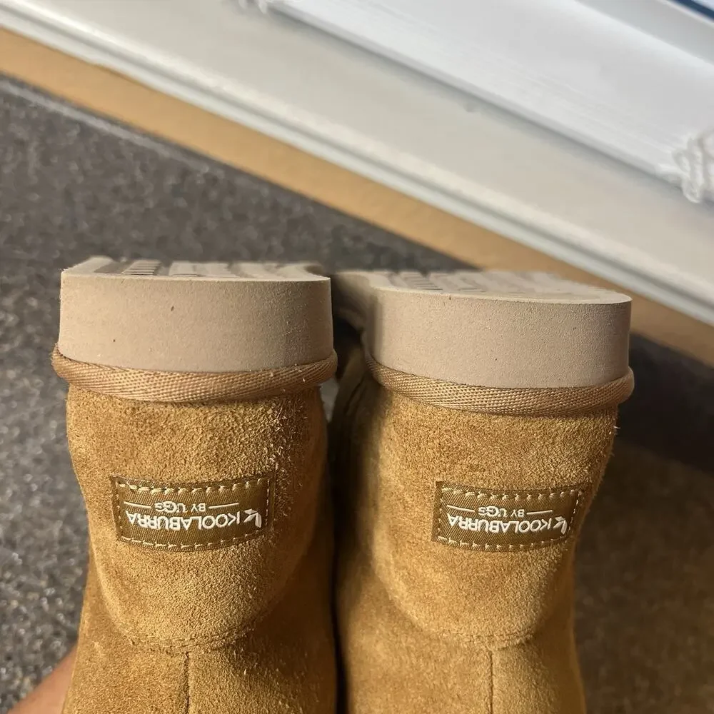 Koolaburra By Ugg 1114831 Chestnut Winter Tall Boot Women Sz 7 Sherpa Lining Zip